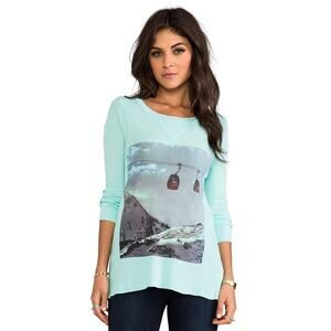 NWOT REBEL YELL THERMAL WAFFLE RETRO SKI GRAPHIC TEE TUNIC MINIDRESS